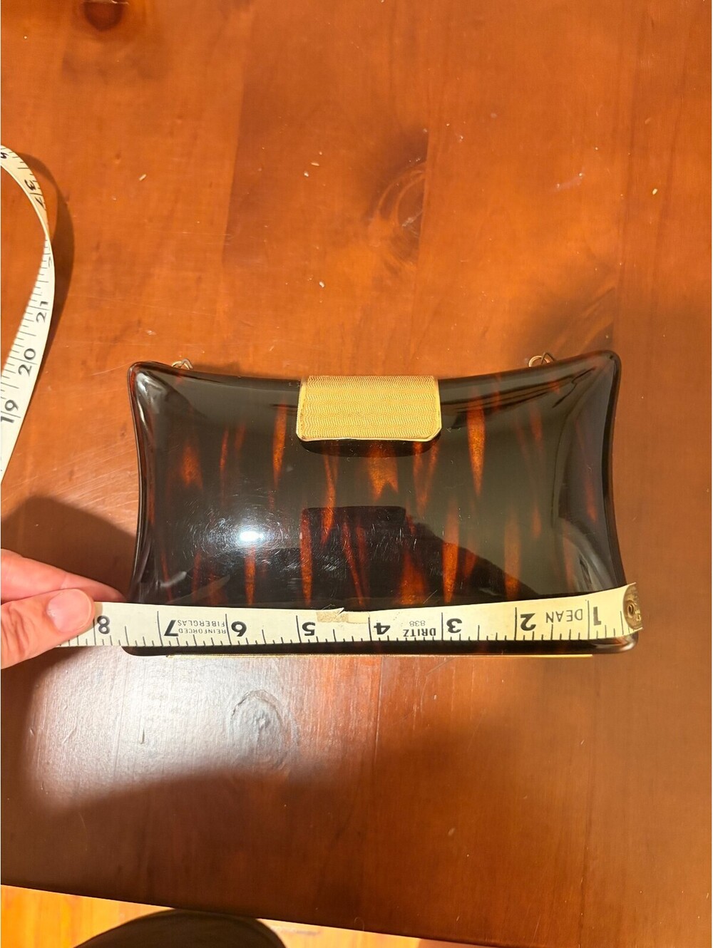 Vintage 1960s Tortoiseshell Lucite Evening Bag, Rivoli Coral Gables